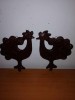 Pereche placa aplica ceramica maro vintage de perete cocosi marcat Finlanda