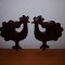 Pereche placa aplica ceramica maro vintage de perete cocosi marcat Finlanda