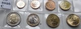 Set complet 8 monede, 1 cent - 2 euro 2026 Bulgaria, unc, Europa