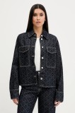 HUGO geacă jeans culoarea bleumarin, de tranziție, 50541531