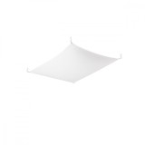 Lustră De Tavan Luna Albă, Țesătură, 2 Becuri, Dreptunghiulară, Minimalistă, De Interior