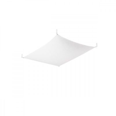 Lustră De Tavan Luna Albă, Țesătură, 2 Becuri, Dreptunghiulară, Minimalistă, De Interior foto