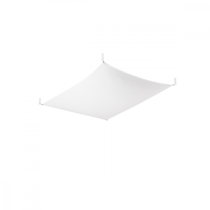 Lustră De Tavan Luna Albă, Țesătură, 2 Becuri, Dreptunghiulară, Minimalistă, De Interior