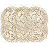 VidaXL Naproane, 6 buc., alb, 38 cm, iută, rotund