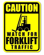 Sign caution watch for forklift traffic foto