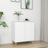 vidaXL Servantă cu picioare din lemn masiv, alb, 60x35x70 cm, PAL