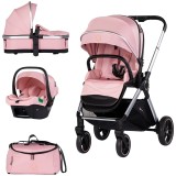 Cumpara ieftin Carucior Chipolino Euphoria 3 in 1 powder pink