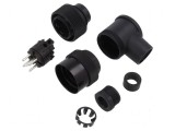 Conector circular 400V PIN 5 mufă tată pe cablu 20A