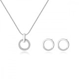 Set Cercei si Lantisor pe Rotund din argint S925 zirconiu cubic de lux Set366L, Argintboutique