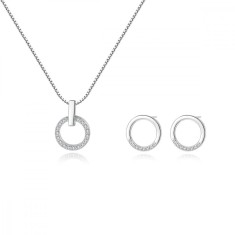Set Cercei si Lantisor pe Rotund din argint S925 zirconiu cubic de lux Set366L foto
