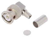 Adaptor BNC tată unghi 90&deg; 50&Omega; pentru cablu PTFE