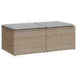 Cumpara ieftin Set canapele gradina cu perne 2 piese bej poliratan/lemn acacia