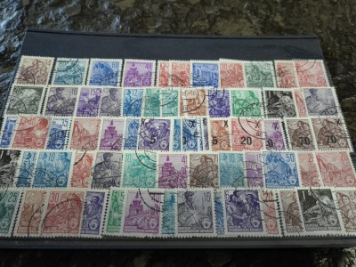 Lot timbre stampilate DDR, Germania de Est, anii 1940-50, serii cota buna foto