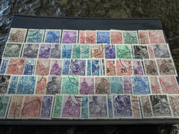 Lot timbre stampilate DDR, Germania de Est, anii 1940-50, serii cota buna