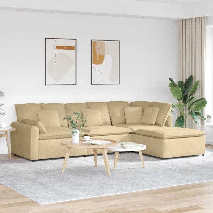 vidaXL Canapea modulară cu taburet și perne, țesătură velur 3321201