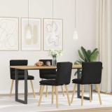 VidaXL Scaune de bucătărie, 4 buc., negru, material textil