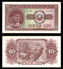 Bancnote Romania, bani vechi, 5 lei 10 lei 1952, calitate UNC foto