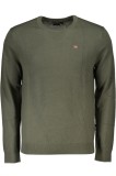 Cumpara ieftin Napapijri Pulover DANAVAND barbati, cu mini logo brodat, Regular fit, Verde inchis, S