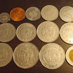 Lot 13 monede diferite Bolivia