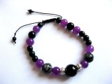 Bratara obsidian, jad, howlite si onix, pietre semipretioase 28619