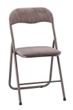Cumpara ieftin Set 2 scaune pliabile fier textil maro 44 x 47 x 80 cm