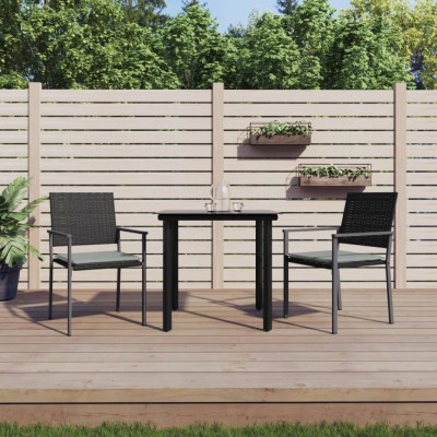 vidaXL Set mobilier de grădină cu perne, 3 piese, poliratan și oțel 3187017 foto