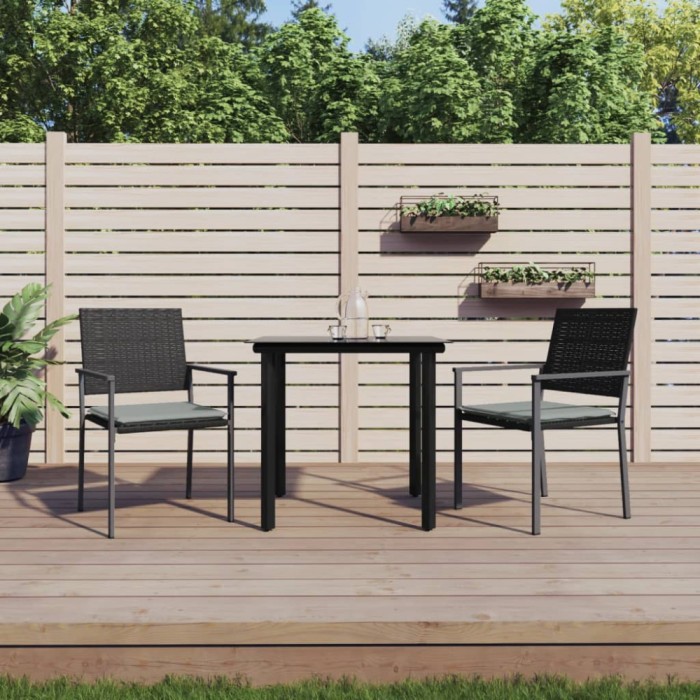 vidaXL Set mobilier de grădină cu perne, 3 piese, poliratan și oțel 3187017