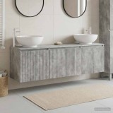 Cumpara ieftin Set dulap baie 3 buc. Gri Beton 161,5 x 44,5 x 80 cm