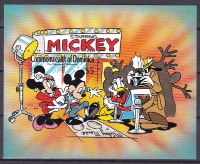 Dominica 1989 Disney Mickey la Hollywood MI bl.159 MNH foto