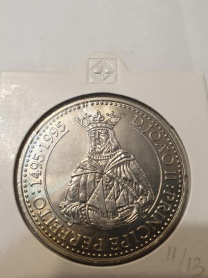 F2 Portugalia 200 escudos 1995 /500 Years of the Death of John II of Portugal- UNC foto