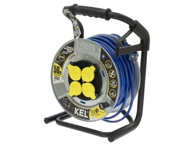 Prelungitor alimentare KEL 3x1,5mm2 4 prize PUR albastru 50m 16A