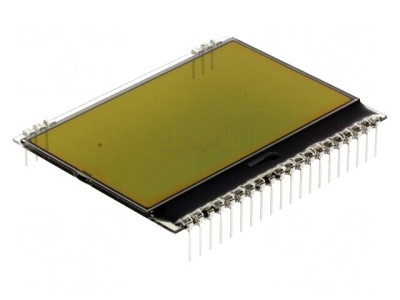 Display LCD Grafic 128x64 STN Galben-Verde 55x43mm foto