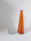 Lot 2 sticle forma deosebita, 18cm inaltime