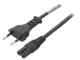 Cablu Alimentare 2m Negru 2x0,75mm2 CEE 7/16 la IEC C7 PVC
