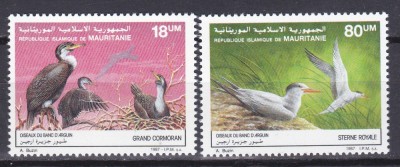 DB1 Fauna Pasari Mauritania 1987 2 v. MNH foto