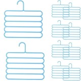 Set 20 Umerase Mercaton din Plastic, cu 5 Pozitii, Pentru Pantaloni, Fuste sau Cravate, 31 x 31 cm, Albastru