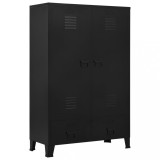 Cumpara ieftin Sifonier, negru, 90 x 40 x 140 cm, otel, industrial