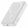 Baterie Externa Wireless Baseus Magnetic Mini, 10000mAh, 30W, PD + FQI, 1 x QI - 1 x USB-C, Alba PPCX110202