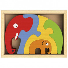 Puzzle familia de elefanti foto