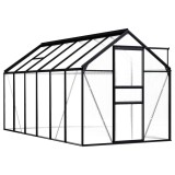 VidaXL Seră, antracit, 7,03 m&sup2;, aluminiu