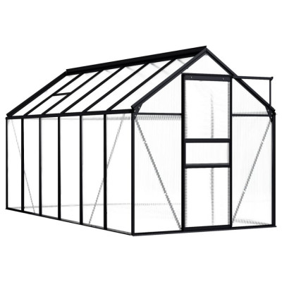Seră, antracit, 7,03 m&amp;sup2;, aluminiu foto
