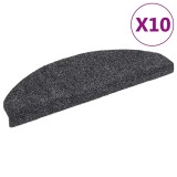 Cumpara ieftin Covorase autoadezive pentru scari, 10 buc., 65x21x4 cm, gri inchis, semirotunde, mari