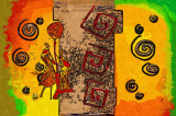 Tablou canvas Africa retro vintage arta79, 75 x 50 cm