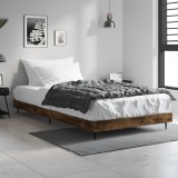 VidaXL Cadru pat fără saltea stejar fumuriu, 90x200 cm, lemn prelucrat