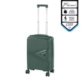 Valiză de cabină Leziter TraveLux Endure, 55x40x20 cm, verde &icirc;nchis, carcasă rigidă, 38L, TSA