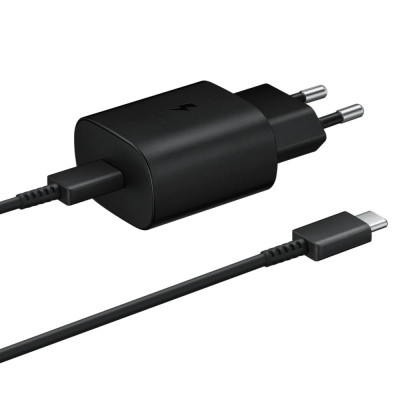 Incarcator Retea Samsung USB C cu cablu USB C QC 3.0 25W Negru foto