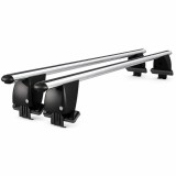 Set bare portbagaj transversale aluminiu cu antifurt compatibile cu plafon normal Nissan Micra K13 2010-2016