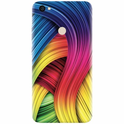 Husa silicon pentru Xiaomi Redmi Note 5A, Curly Colorful Rainbow Lines Illustration foto