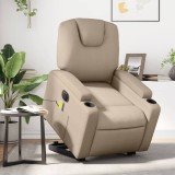 VidaXL Fotoliu electric masaj rabatabil cu ridicare, cappuccino