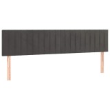 Cumpara ieftin Tablii de pat, gri inchis, 200x5x78/88 cm, catifea